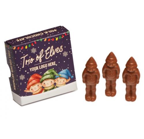 Promotional Trio Of Chocolate Elves - Eco Packaging