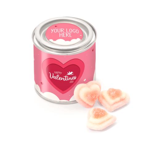 Small Paint Tin Valentines 3D Triple Jelly Hearts Custom Logo