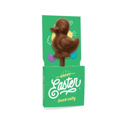 Milk Chocolate Easter Duck - Eco-Friendly Lolly Box -  Custom Logo