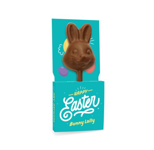 Milk Chocolate Easter Bunny Lolly - Eco-Friendly Branded Packaging