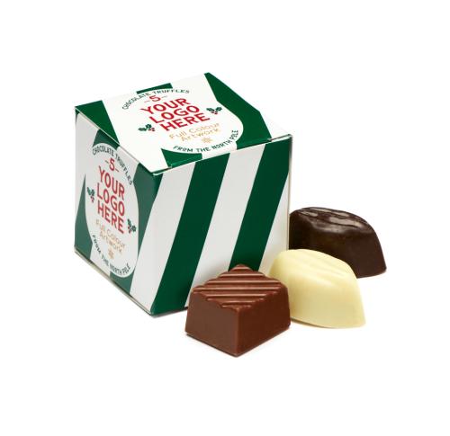 Christmas Chocolate Eco Maxi Cube 5 Truffles Custom Logo