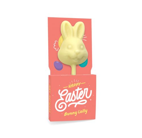 White Chocolate Easter Bunny - Eco-Friendly Lolly Box - Custom Logo