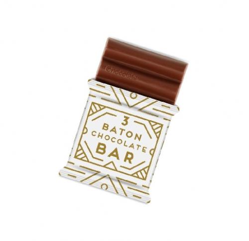 Branded Milk Chocolate Bars Fair Trade 3 Baton 41% Cocoa  