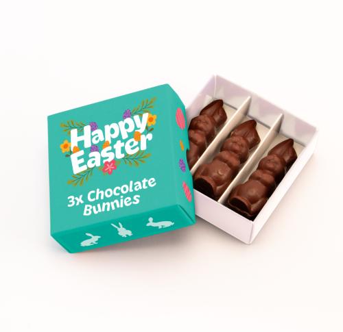 Promotional Chocolate Bunnies - Eco Trreat Box