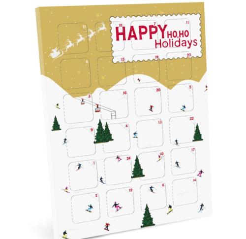 Custom A4 Advent Calendar Milk Chocolate Bespoke 41% Cocoa