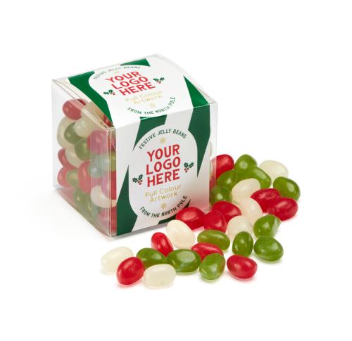 Jelly Bean Factory® Christmas Clear Eco Cube Custom Logo