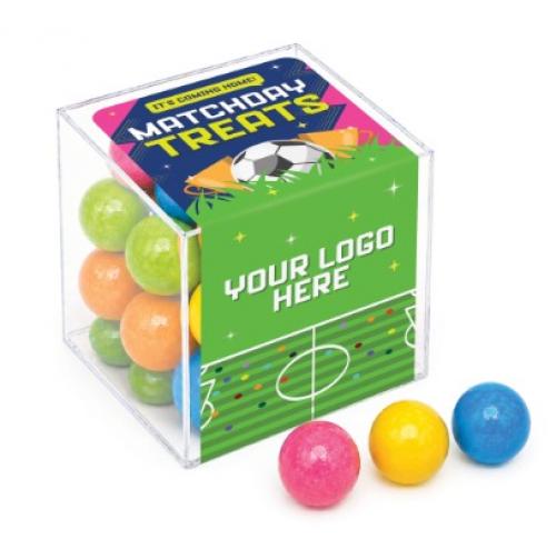Branded Clear Cube - Bubblegum Balls