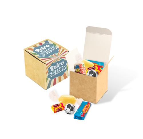 Eco Kraft Cube Of Sweets - Retro Sweets