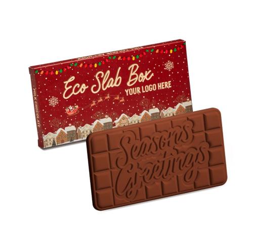 Printed Christmas Eco Slab Box - Milk Chocolate