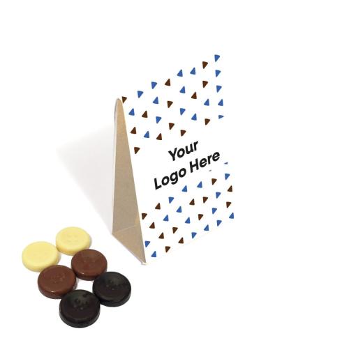 Branded Chocolate Buttons In A Carton Box