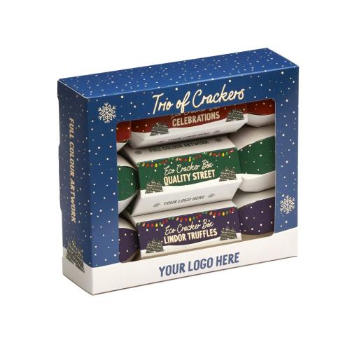 Trio Of Crackers - Celebrations, Quality Street & Lindor Truffles Custom Logo
