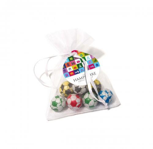 Organza Bag - Chocolate Footballs