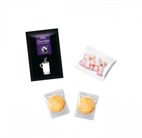 Flow Bag - 1 Hot Chocolate Sachet, 1 Mini Marshmallow, 2 Mini Shortbreads