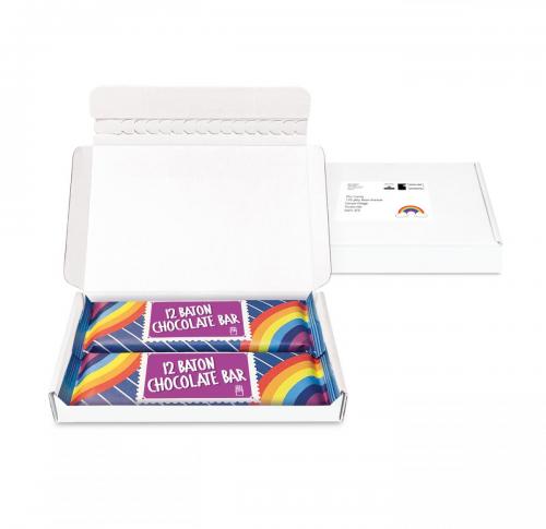 Letterbox Chocolate Bars Gift Pack – Midi Postal Box - 12 Baton Bars - DIGITAL PRINT