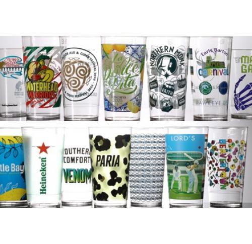 Custom Printed Unbreakable Polycarbonate UKCA 570ml Pint To Brim Nucleated Festival Glasses