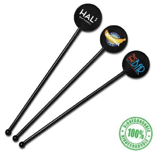 Biodegradable Black PLA Cocktail Stirrers Swizzle Sticks