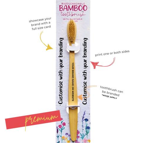 Eco Friendly Bamboo Toothbrush With Seeded Backing Card