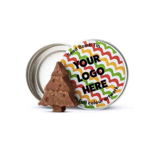 Branded Tree Shaped Seed Bomb Tin