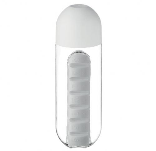 Tritan Water Bottle 600ml With Detachable 7 Day Pill Box