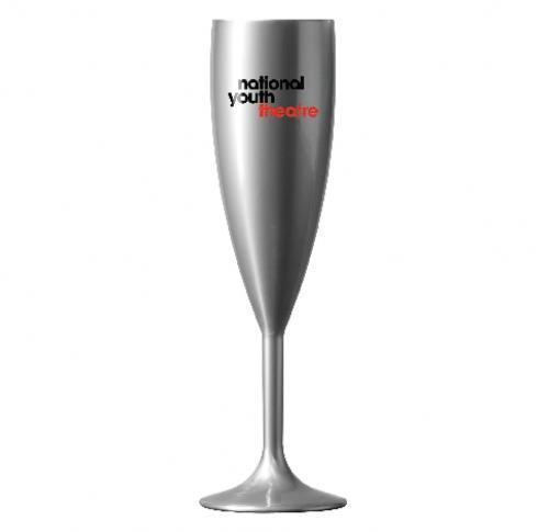 Promotional Reusable Plastic Silver Champagne Flute Glasses (187ml/6.6oz)