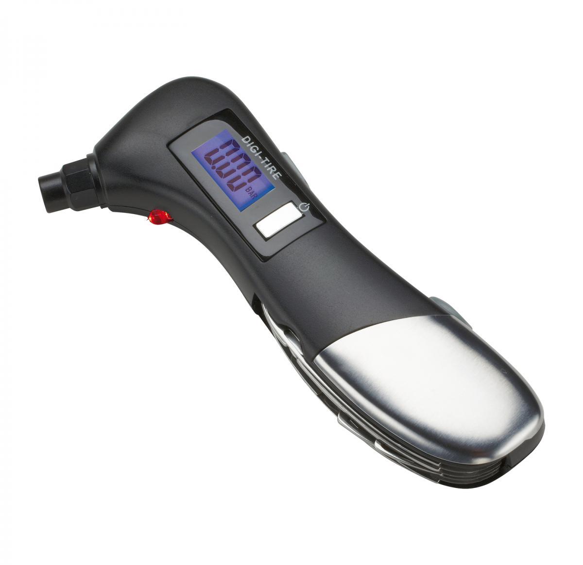 Tire gauge with torch -MONTICHIARI BLACK