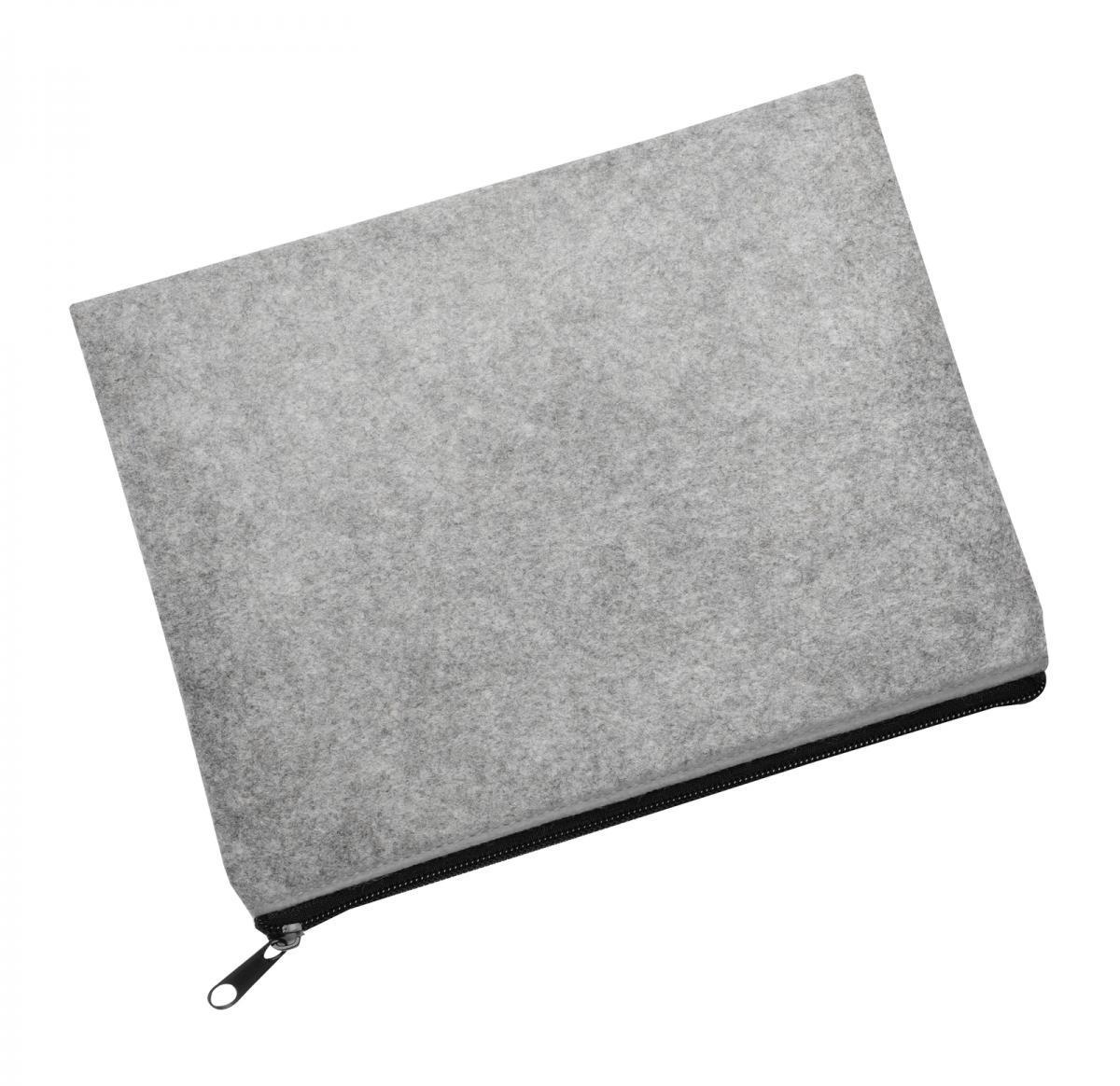 Felt Light Grey Zipper Bag