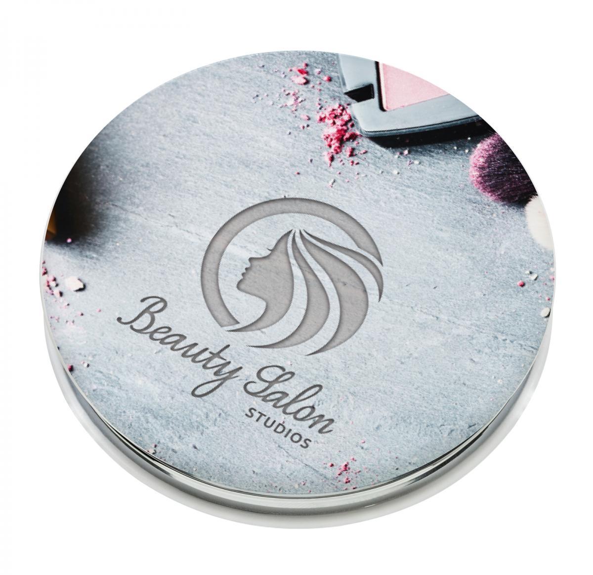 Promotional Compact Pocket Mirror Round Printed In Full Colour