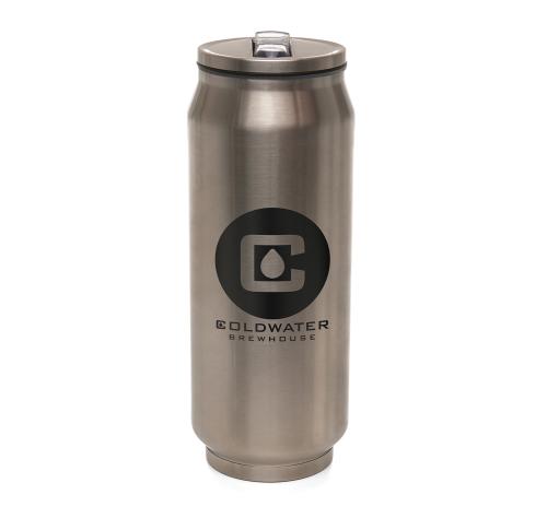 Stainless Steel Flip Straw Can Shape 354ml Bottle