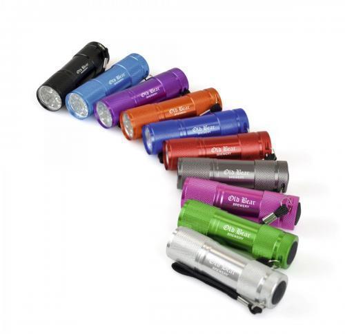Printed Torches Metal 9 LED Batteries Included