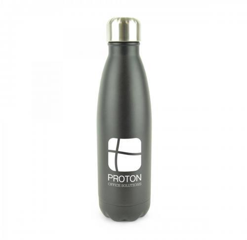 500ml Double Walled Matt Black Insulated Stainless Steel Water Bottle Ashford Noir