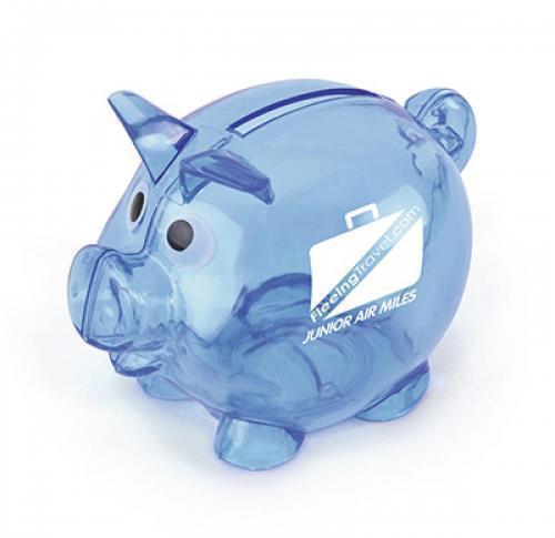 Printed Mini Piggy Banks Clear Plastic