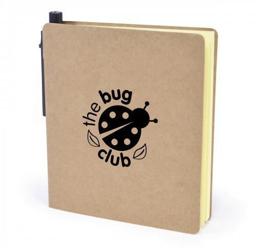 Eco Friendly Notebook & Sticky Notes, 5 Sets of Coloured Page Flags
