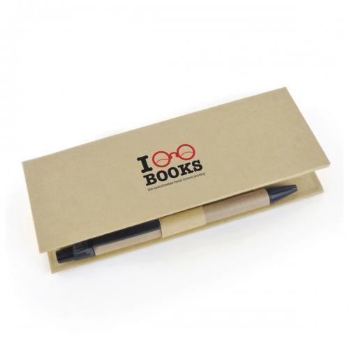 Recycled Desk Set - Sticky Notes & Coloured Flag, Pen & Ruler