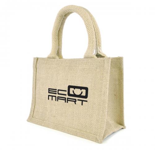 Mini Jute Shopper Bags Rope Handles Natural 