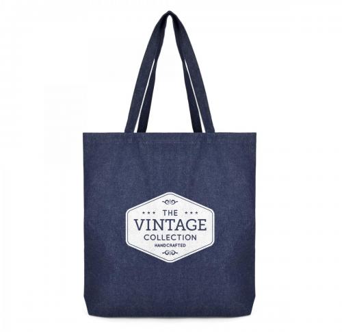 Printed Denim Tote Bags Shoppers Gusseted 