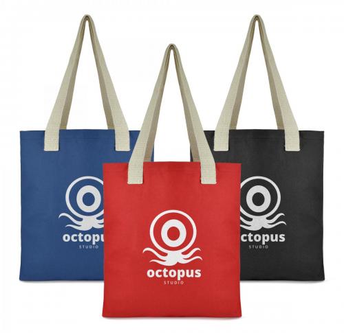 Canvas Shopping Exhibition Bags Printed Logo 10oz Long Handles