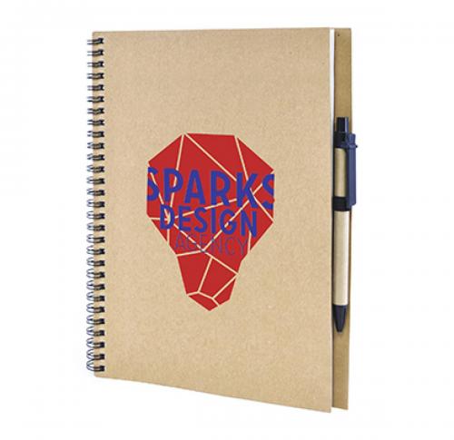 A4 Branded Recycled Wirebound Notebooks Matching Pen