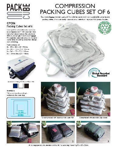 Set Of 6 Packing Cubes Custom Logo