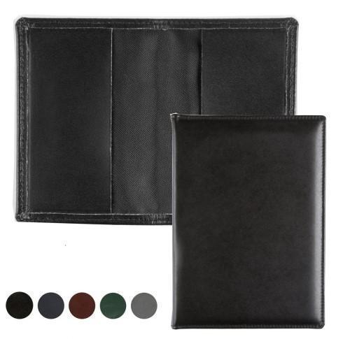 Hampton Leather Card Case with two raw cut leather pockets