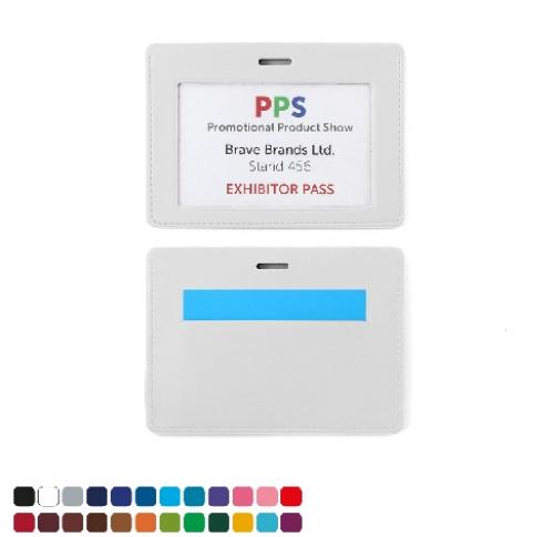 Belluno Colours PU  Landscape ID Card Holder For A Lanyard Or Clip