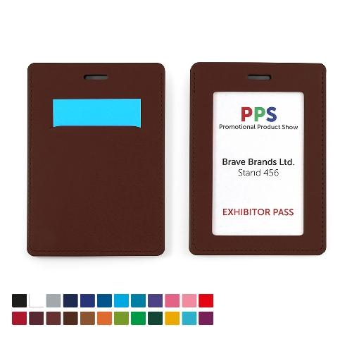 Belluno Colours PU  Landscape ID Card Holder For A Lanyard Or Clip