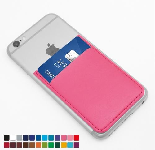 Belluno Coloured PU Credit Card Holder Case With One Card Slot, To Stick To Back Of Mobile Phone