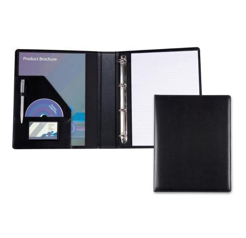 Black Belluno PU A4 Ring Binder