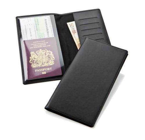 Travel Wallet with one clear pocket and one material pocket with card slots