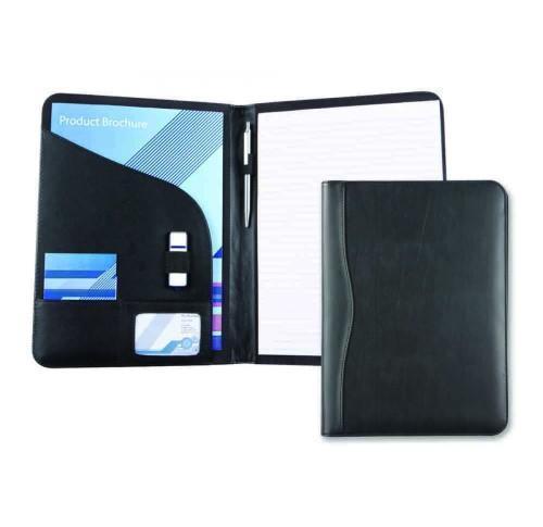Logo Leather A4 Document Holder Conference Folders Black 