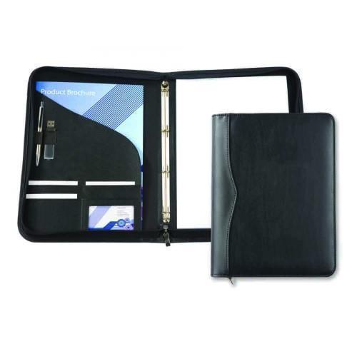 Black Houghton A4 Zipped Ring Binder