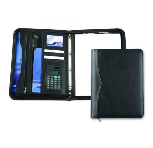 Black Houghton A4 Deluxe Zipped Ring Binder With Calculator
