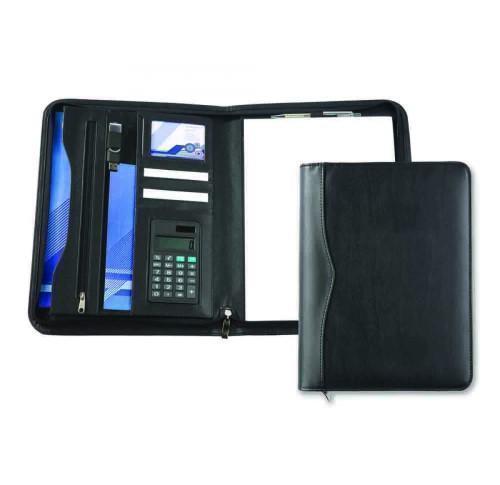 Black Houghton A4 Deluxe Zipped Folder With Calculator
