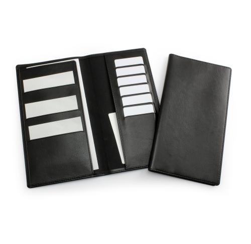 Black Travel Wallet in Leather Look Belluno PU.