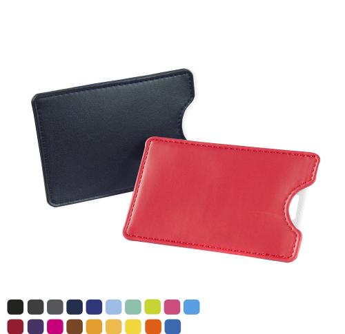 Credit Card Slip Case , choose from of 19 contemporary colours, in Soft Touch Vegan Torino PU. 